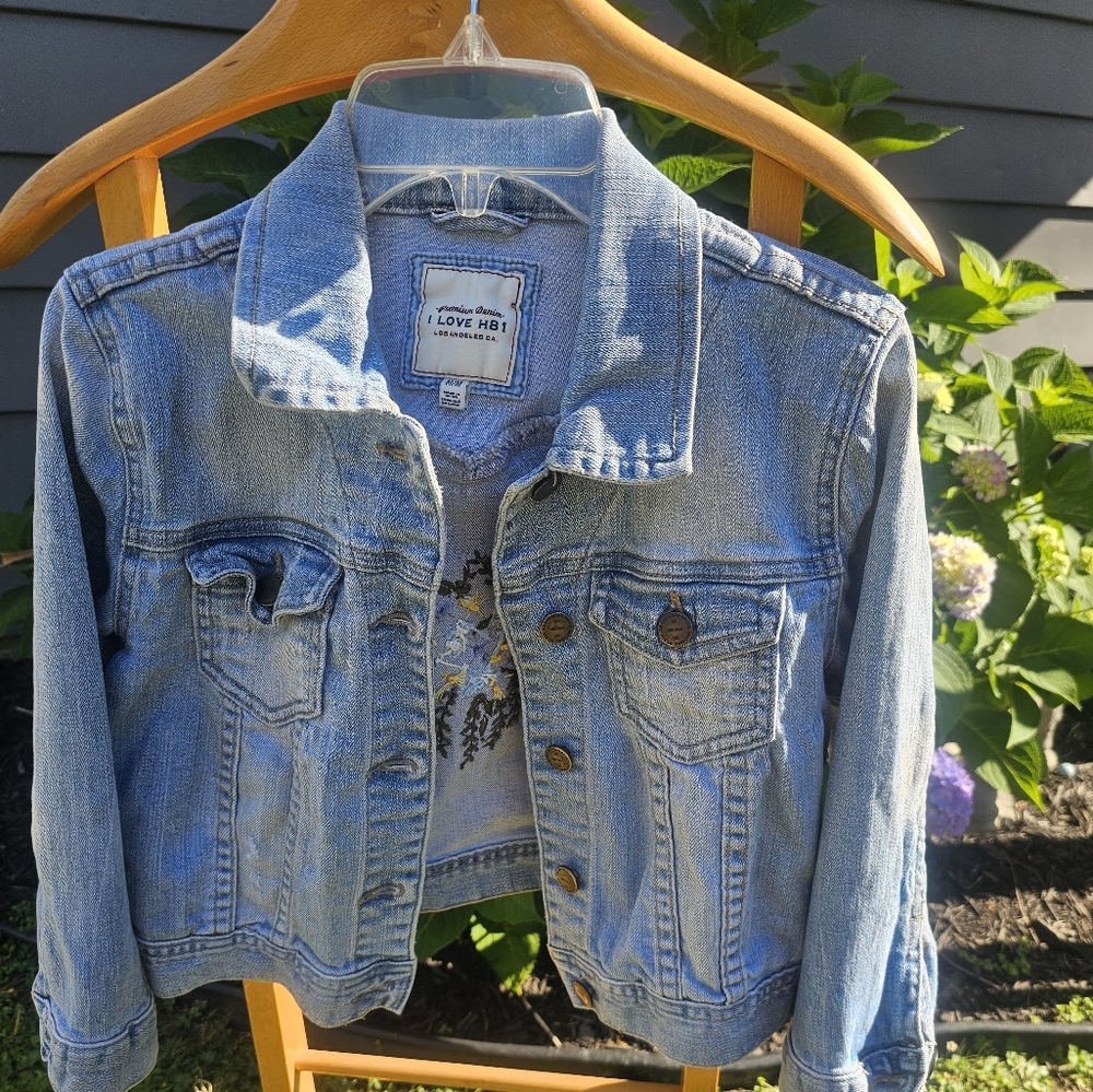 Hand Embroidered Denim Jacket - Picture 2 of 3